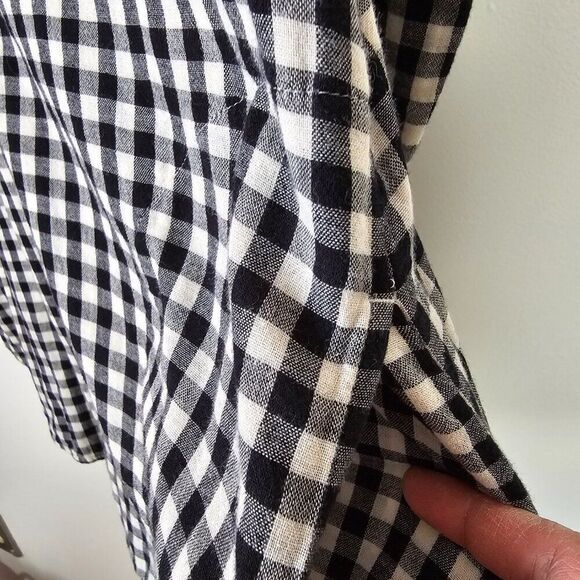 NWOT J JILL CHECKERED/ PLAID HALF BUTTONED SOFT COTTON LONGSLEEVES TOP SMALL - Picture 5 of 15